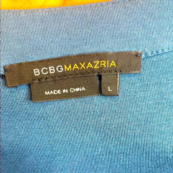 BCBG Saria Slate Blue/Gray Layered V-Neck Top w/ Buttons, Size Large - Picture 2 of 9